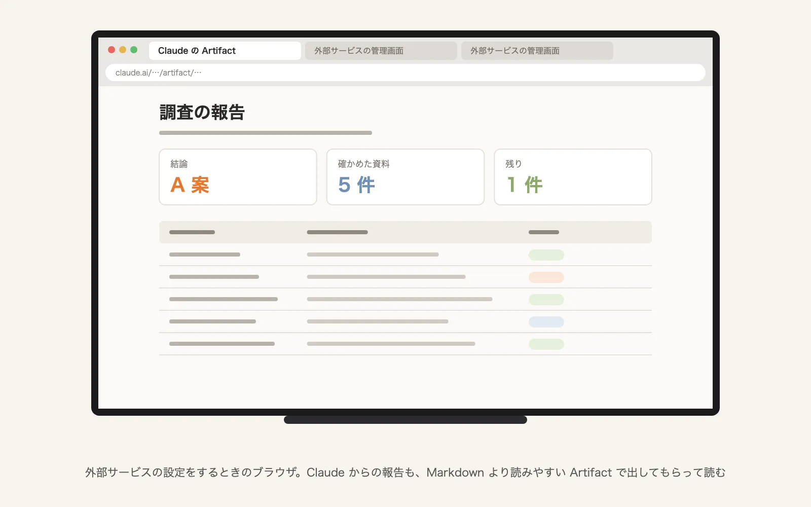 モバイルモニターの画面